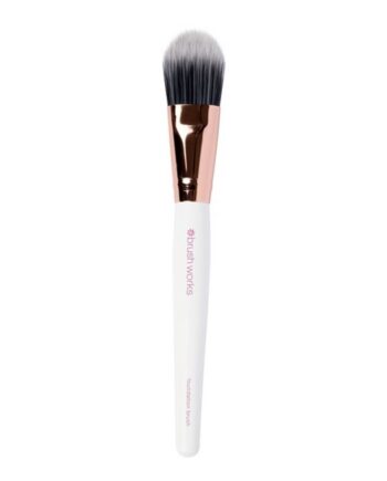 Pink Brushworks Foundation Brush And Gold - Brushworks Mvbeauty  - 5060455146246