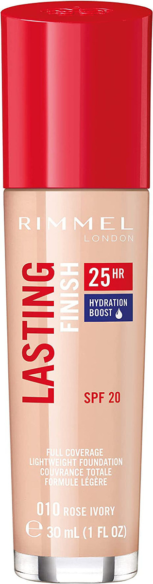 Rimmel London Lasting Finish Full Coverage Lightweight Foundation Spf20 010 Rose Ivory 30ml - Mvbeauty  - 3607349840747