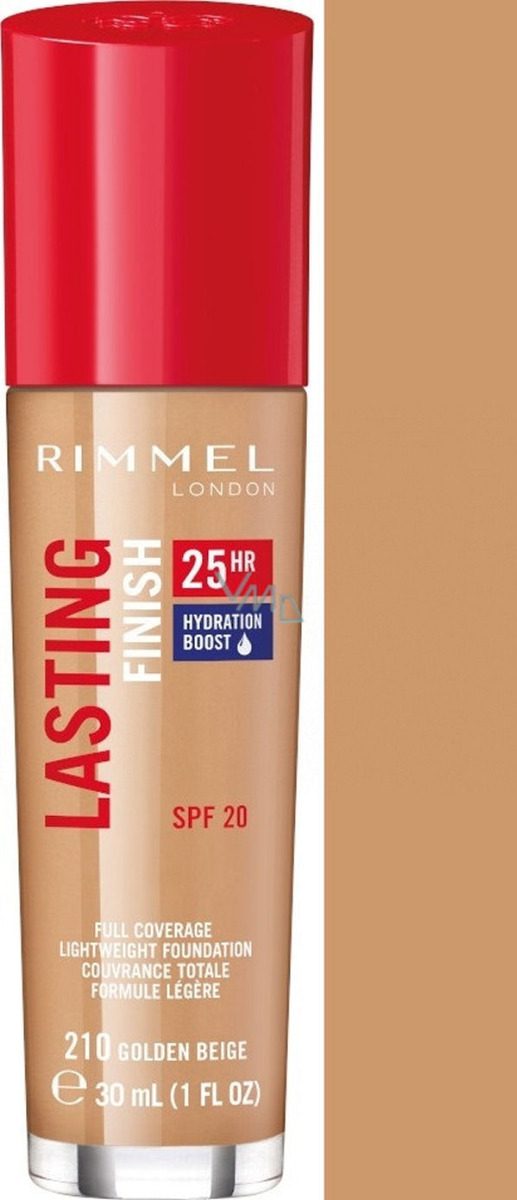 Rimmel London Lasting Finish Full Coverage Lightweight Foundation Spf20 210 Golden Beige 30ml - Mvbeauty  - 3616301236030