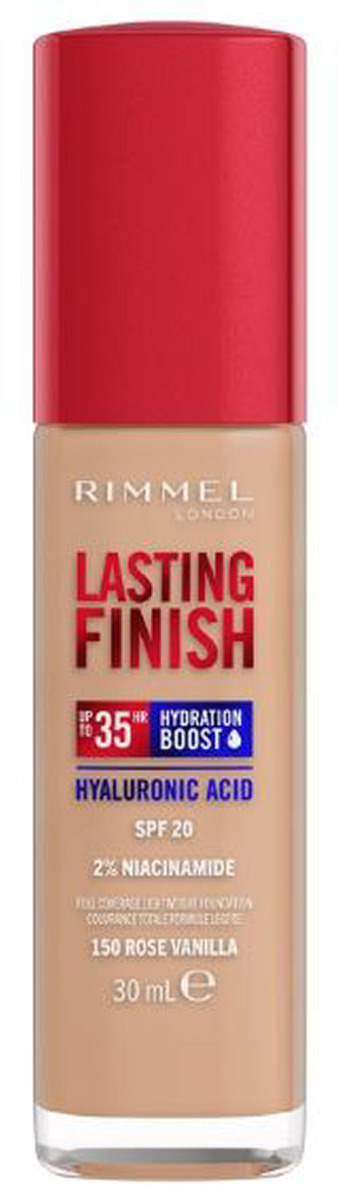 Rimmel London Lasting Finish Full Coverage Lightweight Foundation Spf20 150 Rose Vanilla 30ml - Mvbeauty  - 3616301235996